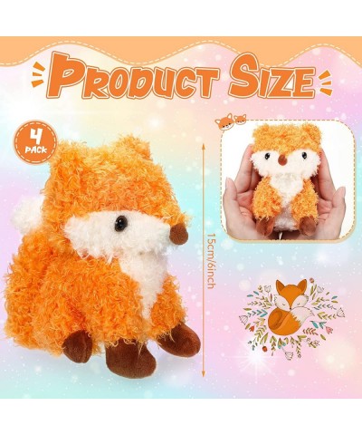 4 Pcs Fox Plush Stuffed Animal Stuffed Fox Toy Small Fox Baby Stuff Woodland Stuffed Fox Plush Toy for Nursery Home Bedroom D...