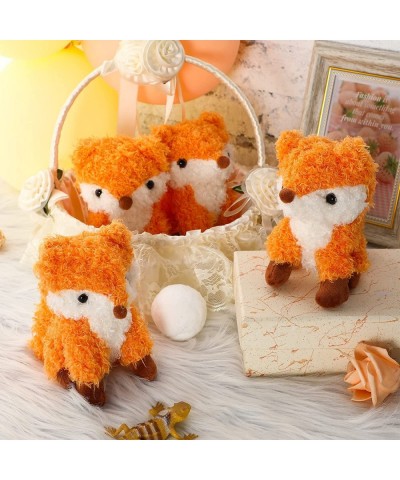 4 Pcs Fox Plush Stuffed Animal Stuffed Fox Toy Small Fox Baby Stuff Woodland Stuffed Fox Plush Toy for Nursery Home Bedroom D...