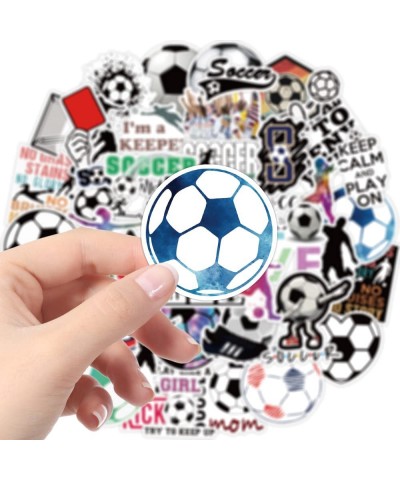 52PCS Soccer Stickers Soccer Sports Stickers Decals Waterproof for Soccer Water Bottles Gift Phone Skateboard Scrapbook Lugga...