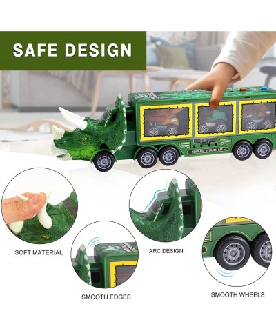 Dinosaur Toy Trucks Carrier for Kids Dinosaur Toys Set with Light Sound for Boys Girls Dinosaur Car Transporter Toy with Cars...