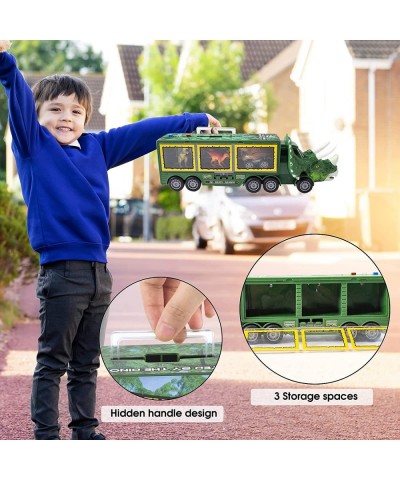 Dinosaur Toy Trucks Carrier for Kids Dinosaur Toys Set with Light Sound for Boys Girls Dinosaur Car Transporter Toy with Cars...