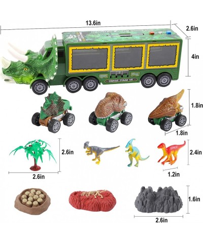 Dinosaur Toy Trucks Carrier for Kids Dinosaur Toys Set with Light Sound for Boys Girls Dinosaur Car Transporter Toy with Cars...