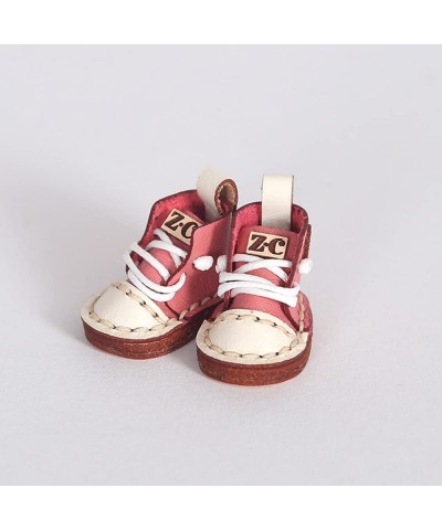 Doll Shoes High Top Handmade Leather Shoes for Ob11 Body9 GSC Small 1/12bjd Ball Joint Doll Accessories (Pink) $25.24 Doll Ac...