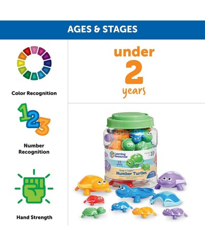 Number Turtles Set - 15 Pieces Ages 18+ months Fine Motor Toys for Toddlers Counting Toys for Toddlers Color & Sorting Toy Tu...