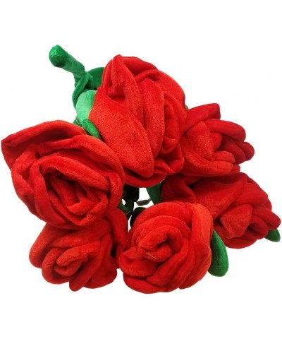 Plush Red Rose Flower Toy with Flexible and Bendable Stem - 32" Happy Kids Toy Great for VDay Love Bouquet Valentines Day Gif...