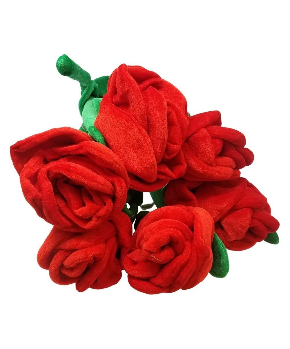 Plush Red Rose Flower Toy with Flexible and Bendable Stem - 32" Happy Kids Toy Great for VDay Love Bouquet Valentines Day Gif...