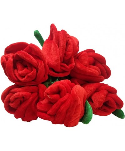 Plush Red Rose Flower Toy with Flexible and Bendable Stem - 32" Happy Kids Toy Great for VDay Love Bouquet Valentines Day Gif...