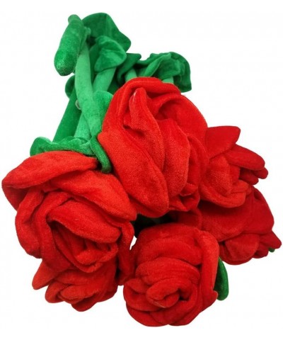 Plush Red Rose Flower Toy with Flexible and Bendable Stem - 32" Happy Kids Toy Great for VDay Love Bouquet Valentines Day Gif...