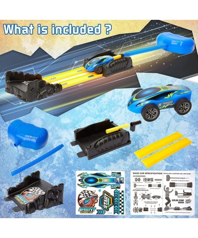 Duel Rocket Car Launcher Toys Latest Run-up Track Roket Launcher & Air Powered Car Foot Power Rocket Car Race Track Ramp STEM...