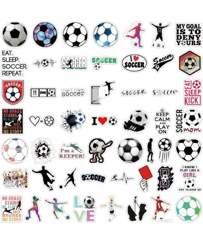 52PCS Soccer Stickers Soccer Sports Stickers Decals Waterproof for Soccer Water Bottles Gift Phone Skateboard Scrapbook Lugga...