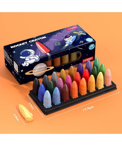 24 Colors Space Crayons for Toddlers 99% Unbreakable Non-toxic Crayon Gifts Easy to Hold Washable Crayons for Kids Safe Color...