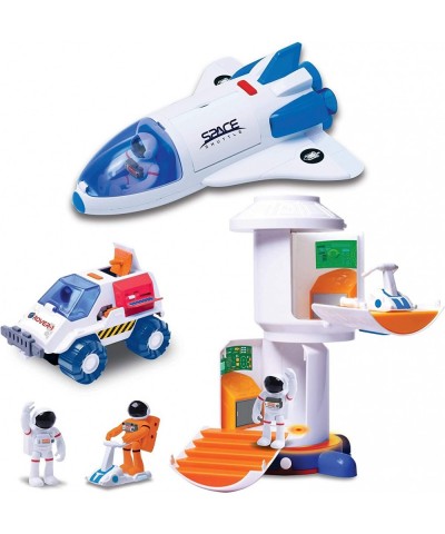 Space Playset - Toy Space Shuttle Space Station & Space Rover with Lights and Sound & 2 Astronaut Figurine Toys for Boys and ...