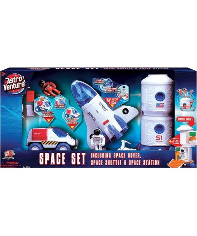 Space Playset - Toy Space Shuttle Space Station & Space Rover with Lights and Sound & 2 Astronaut Figurine Toys for Boys and ...