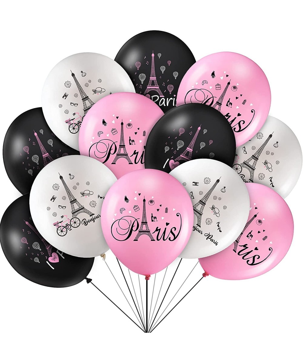 36 Pieces Paris Balloons Day in Paris Balloons Eiffel Tower Latex Balloons Paris Theme Valentine's Day Balloons for Paris Par...