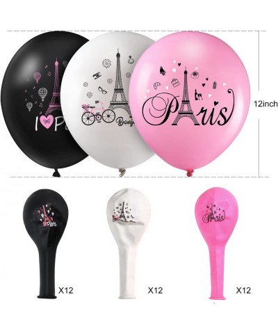 36 Pieces Paris Balloons Day in Paris Balloons Eiffel Tower Latex Balloons Paris Theme Valentine's Day Balloons for Paris Par...