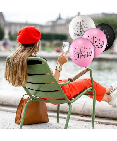 36 Pieces Paris Balloons Day in Paris Balloons Eiffel Tower Latex Balloons Paris Theme Valentine's Day Balloons for Paris Par...