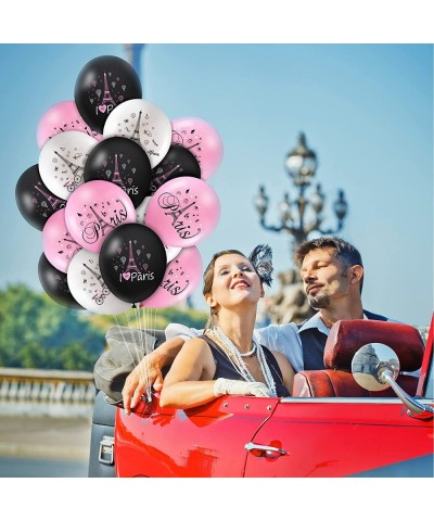 36 Pieces Paris Balloons Day in Paris Balloons Eiffel Tower Latex Balloons Paris Theme Valentine's Day Balloons for Paris Par...