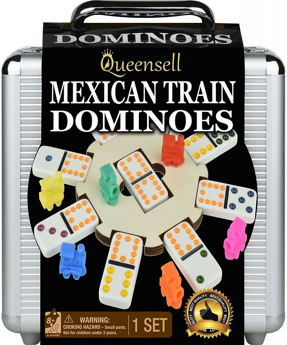 Mexican Train Dominoes Set for Adults Tile Board Game - Dominos Set for Classic Board Games - Double 12 Dominoes Set for Fami...