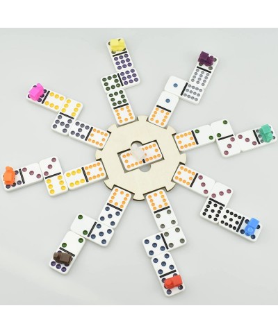 Mexican Train Dominoes Set for Adults Tile Board Game - Dominos Set for Classic Board Games - Double 12 Dominoes Set for Fami...