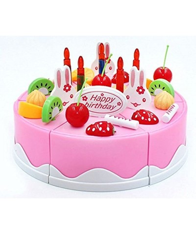 Play Food Set Kids Gift Birthday Cake with Cutting Knife Tea Pot and Cups (Pink) $21.88 Toy Kitchen Products