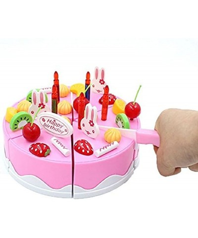 Play Food Set Kids Gift Birthday Cake with Cutting Knife Tea Pot and Cups (Pink) $21.88 Toy Kitchen Products