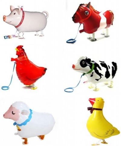 6 Piece Walking Animal Balloons Pet balloons Animal Balloons Farm Animal Balloon for Animal Theme Birthday Party Decorations ...