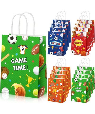 16 Pieces Sport Party Favors Sports Themed Gift Bags for Kids Ball Candy Goodie Paper Bags Football Soccer Baseball Basketbal...