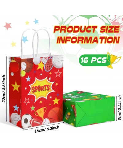 16 Pieces Sport Party Favors Sports Themed Gift Bags for Kids Ball Candy Goodie Paper Bags Football Soccer Baseball Basketbal...