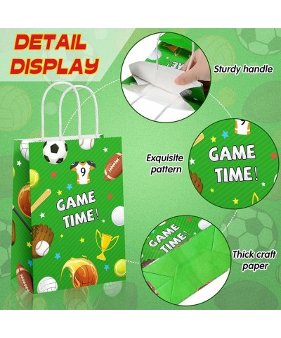 16 Pieces Sport Party Favors Sports Themed Gift Bags for Kids Ball Candy Goodie Paper Bags Football Soccer Baseball Basketbal...