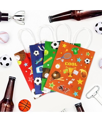 16 Pieces Sport Party Favors Sports Themed Gift Bags for Kids Ball Candy Goodie Paper Bags Football Soccer Baseball Basketbal...