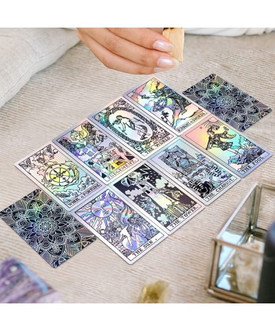 Holographic Tarot Deck with-Guidebook - Rainbow Tarot Cards for Beginners&Expert Readers Astrology PVC Tarot Deck Set 78 Orig...