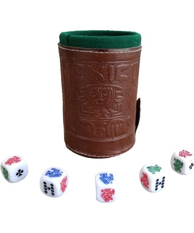 Cup Poker dice Game Set with Cup Leather Lined (cubilete)…Brown $38.66 Dice Games