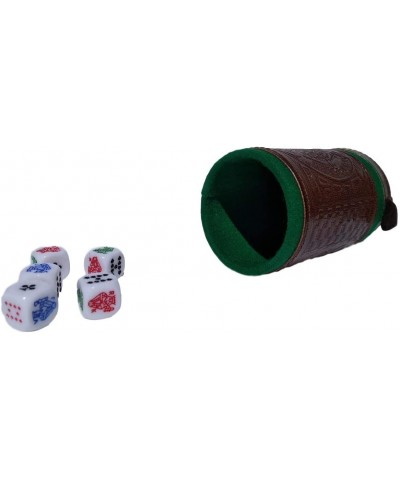 Cup Poker dice Game Set with Cup Leather Lined (cubilete)…Brown $38.66 Dice Games