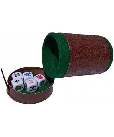 Cup Poker dice Game Set with Cup Leather Lined (cubilete)…Brown $38.66 Dice Games