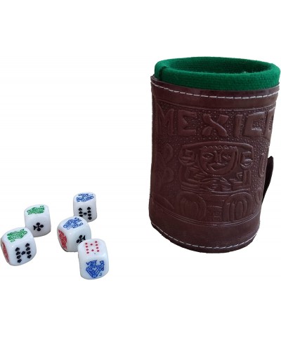 Cup Poker dice Game Set with Cup Leather Lined (cubilete)…Brown $38.66 Dice Games