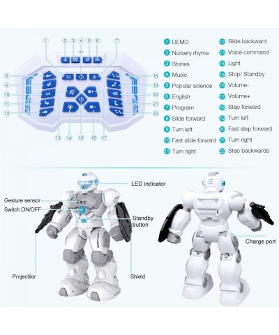 RC Robot for Kids Intelligent Programmable Robot Dancing Singing Blue Eyes Gesture Sensing /Remote Control Robot Kit Present ...