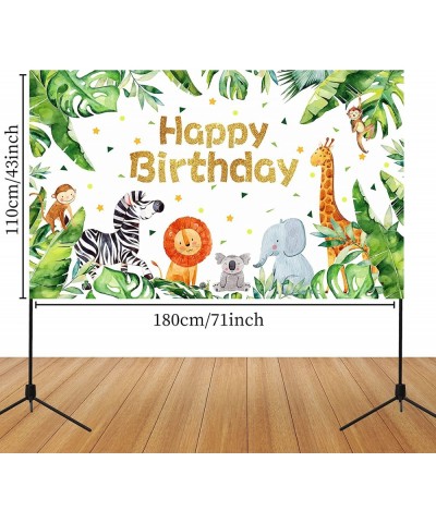 Safari Happy Birthday Party Supplies Jungle Animals Theme Birthday Banner Backdrop Zoo Animals Party Decorations backgroud fo...