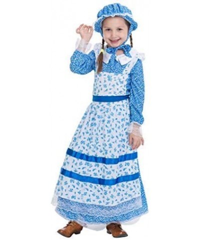 Colonial Pioneer Girls Costume Deluxe Prairie Dress for Halloween Laura Ingalls Costume Dress Up Party $29.72 Kids' Costumes