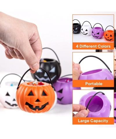 Kids Halloween Candy Buckets 12PCS Mini Portable Pumpkin Bucket Candy Bowl Holder Children Trick or Treat Bags for Halloween ...