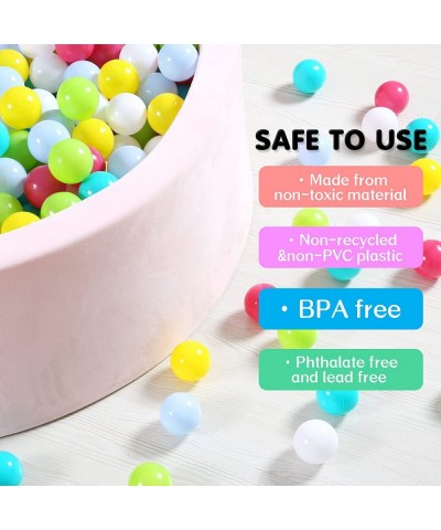 Ball Pit Balls Plastic Balls 100 Pack Includes a Reusable Storage Bag with Zipper Colorful Toy Balls Great Gift for Toddlers ...