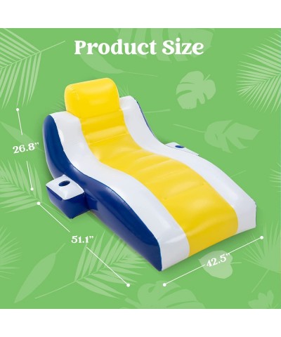 Inflatable Pool Recliner Comfortable Pool Float Lounge Raft with Cupholders for Adults Kids Swimming Pool Party Activities $4...