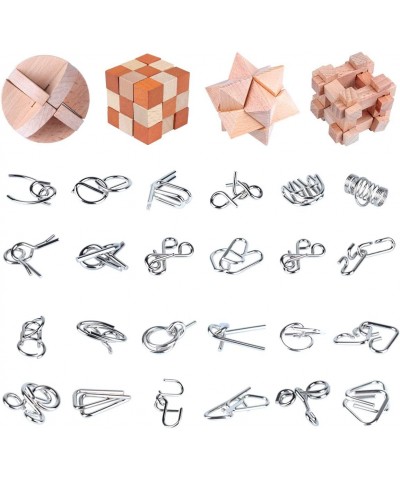 Brain Teaser Puzzle for Kids Adults Puzzle Games Wooden and Metal 3D Unlock Interlocking Puzzle Educational Toy 28Pcs $50.33 ...