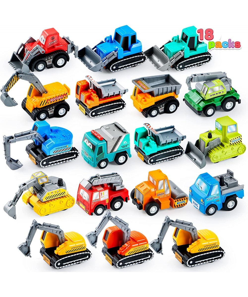 18 Piece Pull Back Car Assorted Mini Truck Model Car Friction Powered Race Cars Vehicle Set for Toddlers Boys and Girls’ Educ...