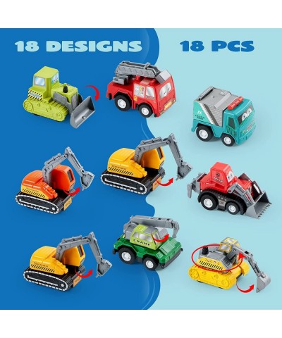 18 Piece Pull Back Car Assorted Mini Truck Model Car Friction Powered Race Cars Vehicle Set for Toddlers Boys and Girls’ Educ...