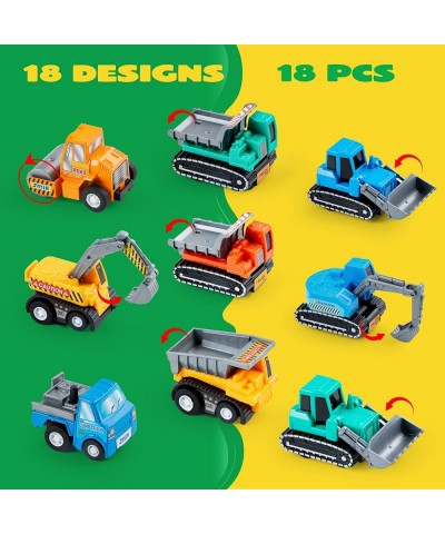 18 Piece Pull Back Car Assorted Mini Truck Model Car Friction Powered Race Cars Vehicle Set for Toddlers Boys and Girls’ Educ...