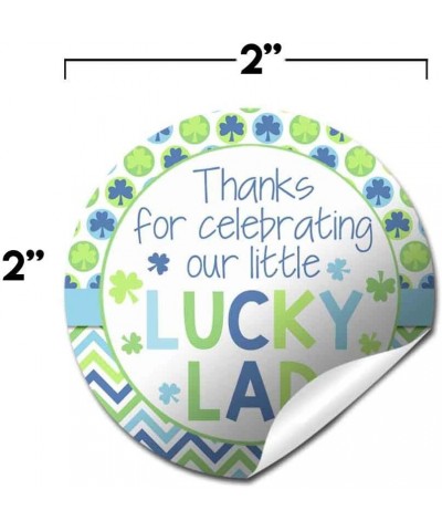 Lucky Lad First Birthday Clover St. Patrick’s Day Birthday Thank You Sticker Labels for Boys 40 2" Party Circle Stickers by A...