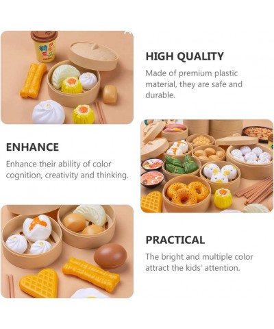 2 Sets Kids Pretend Play Toy Kitchen Cooking Toy Steamed Toy Food Chinese Breakfast Food Play Set Dollhouse Furniture (26Pcs)...