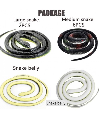 8 PCS Large Realistic Rubber Snakes Fake Snake Black Mamba Snake Toys for Garden Props to Scare Birds Squirrels Mice Prank St...