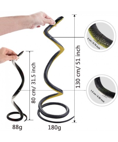 8 PCS Large Realistic Rubber Snakes Fake Snake Black Mamba Snake Toys for Garden Props to Scare Birds Squirrels Mice Prank St...