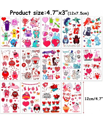 115Pcs Valentines Day Party Favors for Kids Valentines Heart Stamps Heart Glasses Temporary Tattoos Heart Stickers Assorted T...